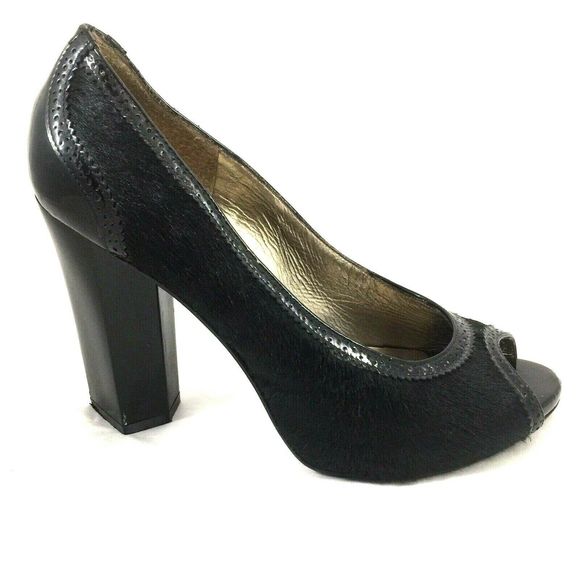 Diane von Furstenberg DVF Calf Hair Peep Toe Pump - Picture 1 of 6